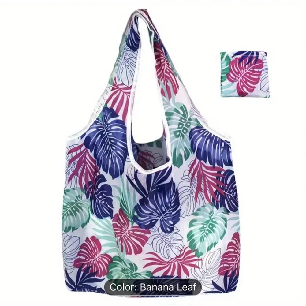 Banana Leaf Print Reusable Shopping Bag / Tote